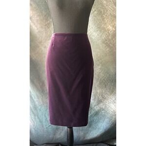 Escada Velvet‎ Pencil Skirt Women's Purple High Waist Fitted Career
